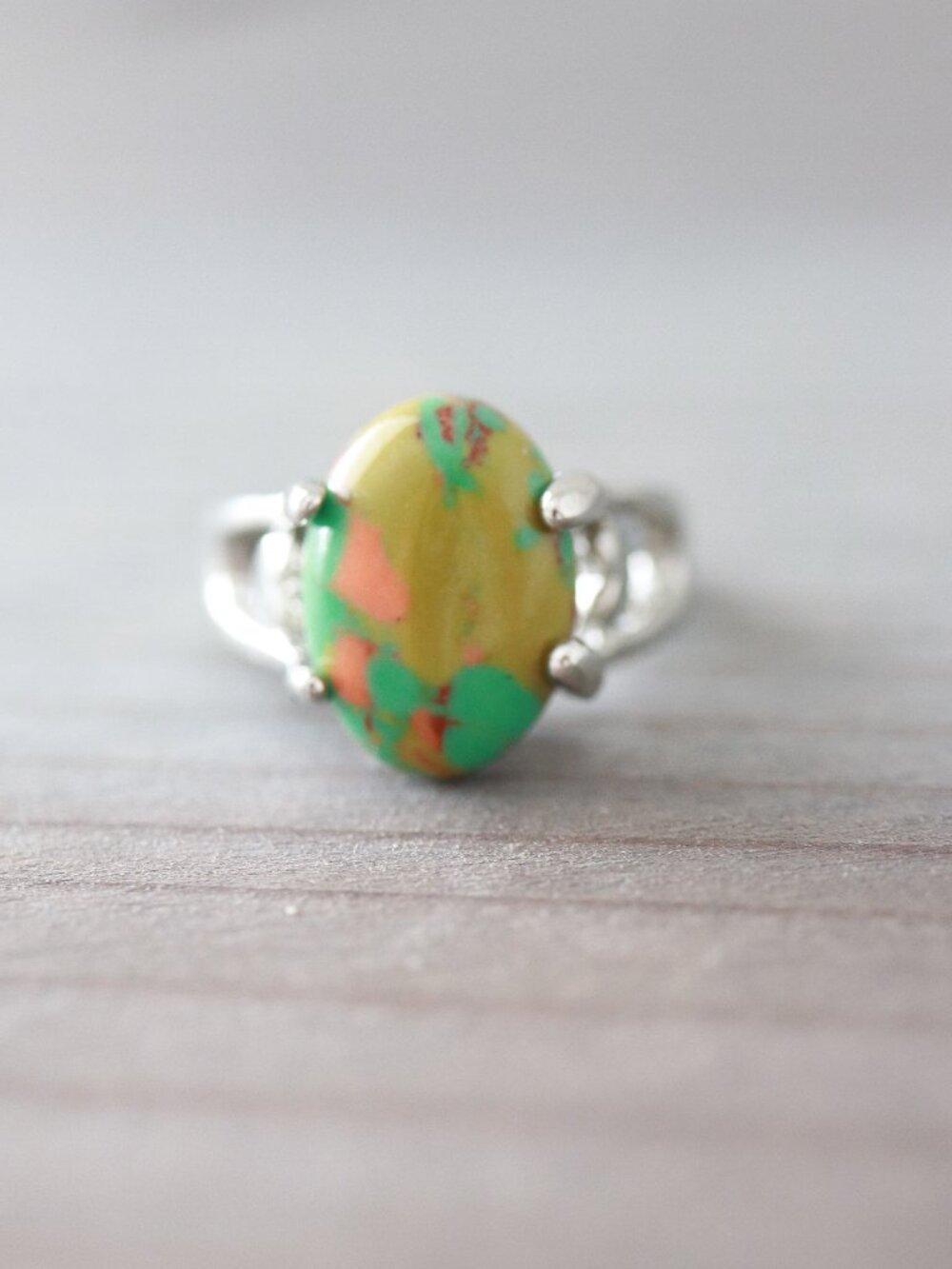 RGA14A Gemstone Ring Silver Plated
